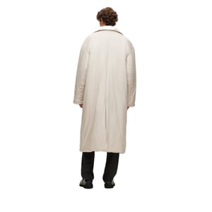 Men's Boss Icebreaker Solid Patterned Full Zipper Lapel Collared Coat in Light/Grey