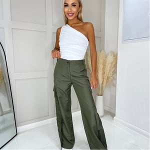 Women's AX Paris Detail Cargo Pants in Khaki