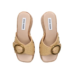 Pedestal Beige Raffia Sandals