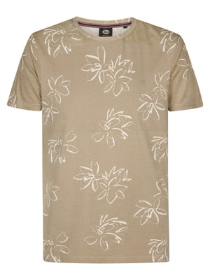 Petrol Industries - Heren T-shirt met all-over print Grafito - Oranje
