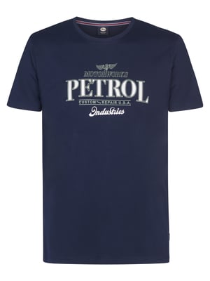 Petrol Industries - Heren Jersey T-shirt met print Astro - Blauw