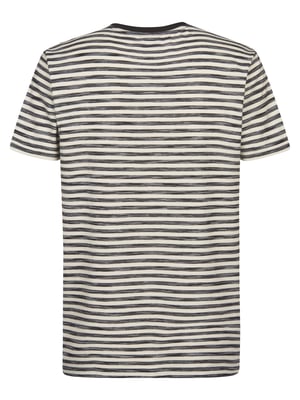 Petrol Industries - Heren Gestreept T-shirt Ceniza - Zwart