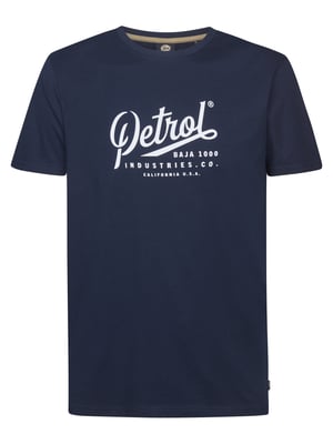 Petrol Industries - Heren Jersey T-shirt met print Huracán - Blauw