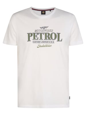 Petrol Industries - Heren Jersey T-shirt met print Astro - Wit