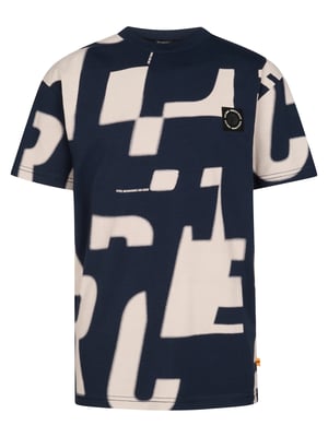 Petrol Industries - Jongens T-shirt met all-over print Montaña - Blauw
