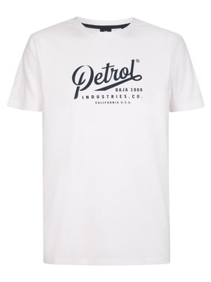 Petrol Industries - Heren Jersey T-shirt met print Huracán - Wit