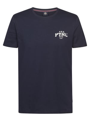 Petrol Industries - Heren Jersey T-shirt met print Oro - Blauw