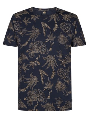 Petrol Industries - Heren T-shirt met all-over print Rocosa - Blauw