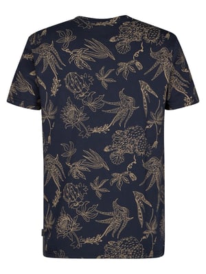 Petrol Industries - Heren T-shirt met all-over print Rocosa - Blauw