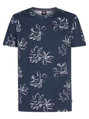 Petrol Industries - Heren T-shirt met all-over print Grafito - Blauw