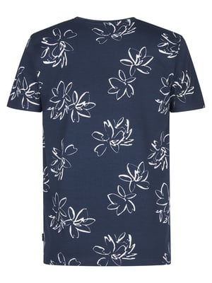 Petrol Industries - Heren T-shirt met all-over print Grafito - Blauw
