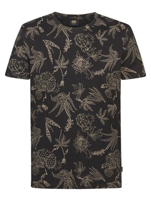 Petrol Industries - Heren T-shirt met all-over print Rocosa - Zwart