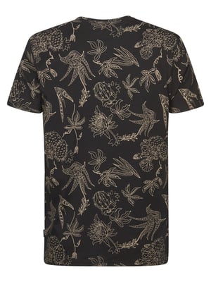 Petrol Industries - Heren T-shirt met all-over print Rocosa - Zwart