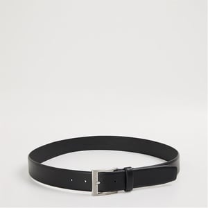 Accessories Boss Leather Belt with Metal Buckle in Black