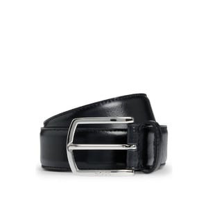Accessories Boss Leather Pin Buckle Belt with Logo in Black