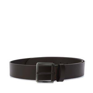 Accessories Boss Leather Belt with Metal Buckle in Dark Brown