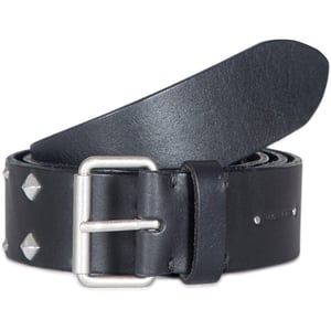 Accessories AllSaints Leather Pin Buckle Belt with Rivets in Black Antique