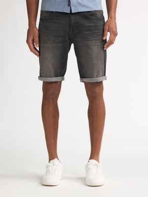 Petrol Industries - Heren Bullseye Regular-fit Jeans Short DesertFox - Zwart