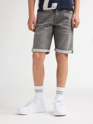 Petrol Industries - Jongens Jackson denim jogger short Gonzaga - Grijs