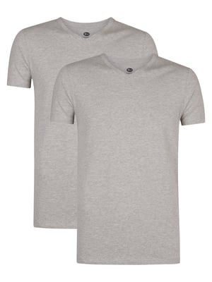 Petrol Industries - Heren 2-Pack Basic T-shirt V-Hals Legacy - Grijs