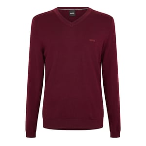 Men's Boss Batisse E Knitted Top in Dark Red