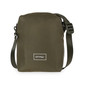 Accessories Spiral Rectangle Cross Body Bag with Black Hardware in Olive