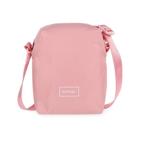Accessories Spiral Rectangle Cross Body Bag with Black Hardware in Pink