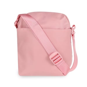 Accessories Spiral Rectangle Cross Body Bag with Black Hardware in Pink