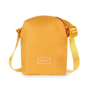Accessories Spiral Rectangle Cross Body Bag with Black Hardware in Mustard