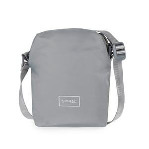 Accessories Spiral Rectangle Cross Body Bag with Black Hardware in Charcoal