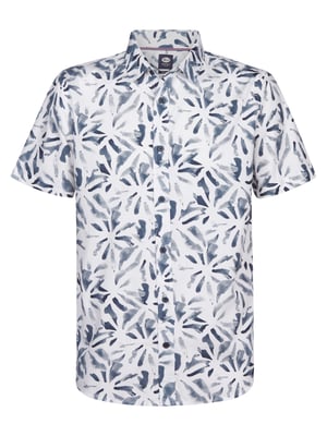 Petrol Industries - Heren Overhemd met all-over print Noche - Wit