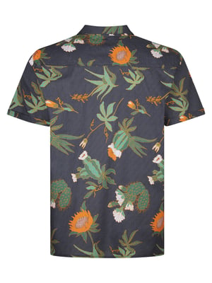 Petrol Industries - Heren Plus Size overhemd met all-over print Nomad - Zwart