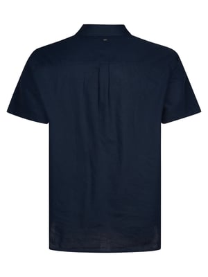 Petrol Industries - Heren Plus Size Effen overhemd met korte mouwen Baja1000 - Blauw