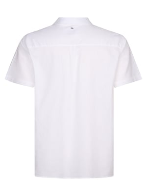 Petrol Industries - Heren Plus Size Effen overhemd met korte mouwen Baja1000 - Wit