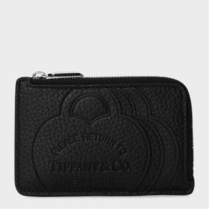 Accessories Tiffany Zip Card Case with Key Ring in Black