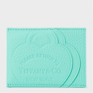 Accessories Tiffany Little Right Card Holder with Embossed Logo in Tif Blue