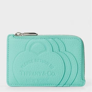 Accessories Tiffany Zip Card Case with Key Ring in Tif Blue