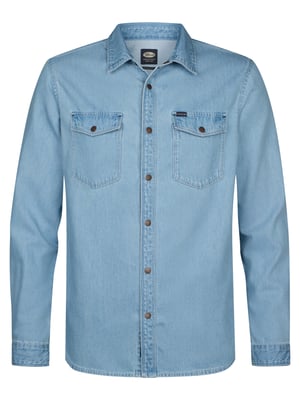 Petrol Industries - Regular Denim Overhemd Vertex Heren - Licht Indigo