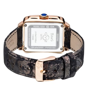 GV2 Women's Bari Diamond Mother of Pearl Dial IP RG Case Leather Strap Watch