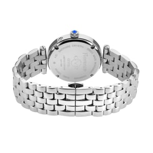 GV2 Florence Women's Blue Mother of Pearl Dial Diamond Cut Ring on Dial Stainless Steel Bracelet Watch