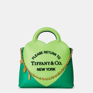Accessories Tiffany Charm Tote with Chain and Lettering in Green