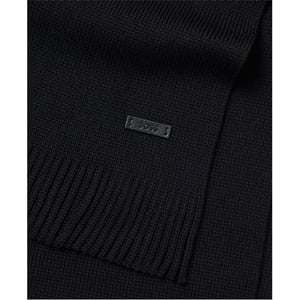 Accessories Boss Solid Oblong Scarf with Patch in Black