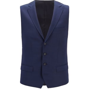 Men's Hugo Novan Solid Patterned Waist Coat in Open Blue