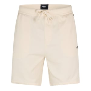 Men's Boss Embroidered Waffle Pyjama Shorts in Open White