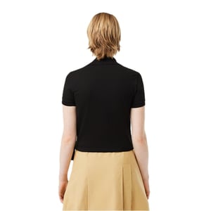 Women's Lacoste Slim Fit Short Sleeve Shirt in Black