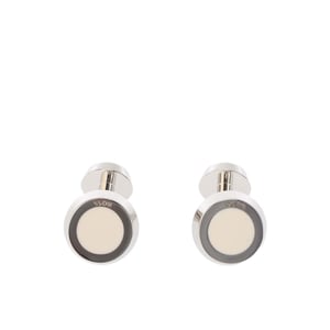 Accessories Boss Simony Polished Silver Tone Cufflinks in White