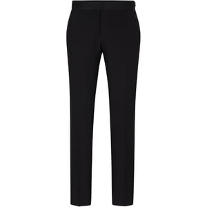 Men's Boss Genius Tux Solid Patterned Suit Trousers in Black