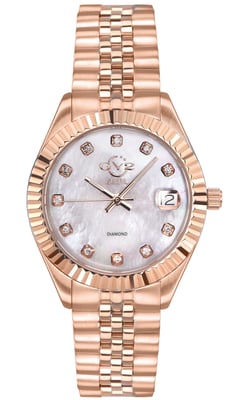GV2 Naples Women's Silver Dial Rose Gold Watch