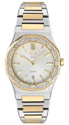 GV2 Palmanova Women's Silver Dial two tone yellow gold watch