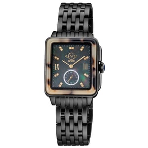 Bari Diamond-Set Luxury Watch with Swiss Quartz Movement Black Stainless Steel Bracelet 30 MM Sapphire Crystal